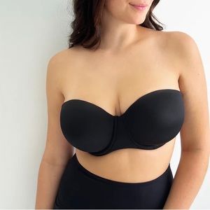 The bra lab ANGELINA STRAPLESS/CONVERTIBLE UNDERWIRE BRA B CUP BLACK NEW
